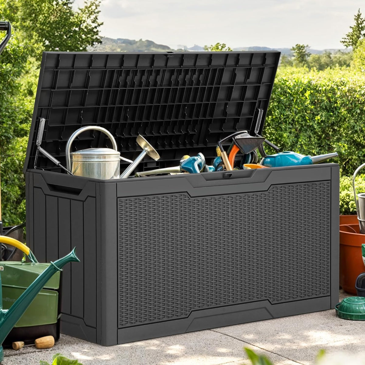 yitahome 80 gallon resin deck box, main product view