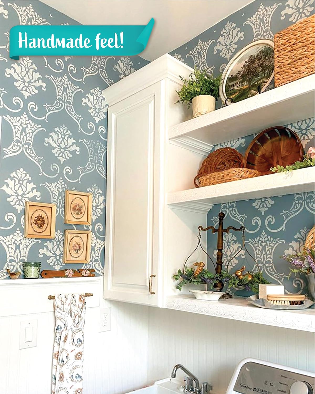 STENCILIT® Baroque Wall Stencil for Painting - 2 Pack of 16.5 x 21.5 in Stencil, Victorian Wall Stencils for Painting Large Pattern, Damask Large Wall Stencils