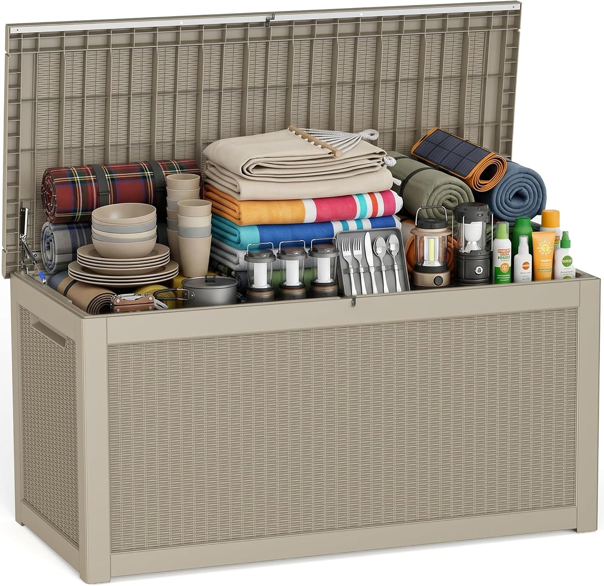 rojik 340 gallon deck box outdoor waterproof,weatherproof outdoor, main product view