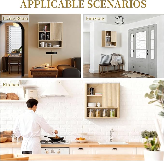 Bathroom Wall Cabinet, Fluted Medicine Cabinet - Image 6