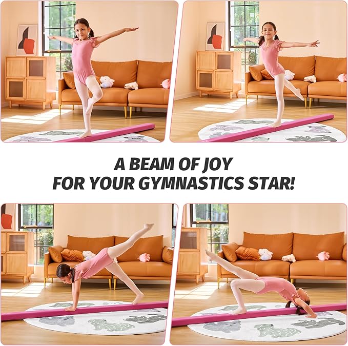 ZELUS 8' Folding Gymnastics Balance Beam, Floor Balance Beam w/Carry Handles - Image 7