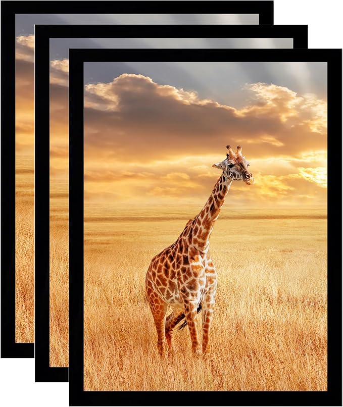 TKYGU 10 x13 Picture Frame Set of 3, Wooden Frame Black 10 x13 Wall Gallery - Image 8