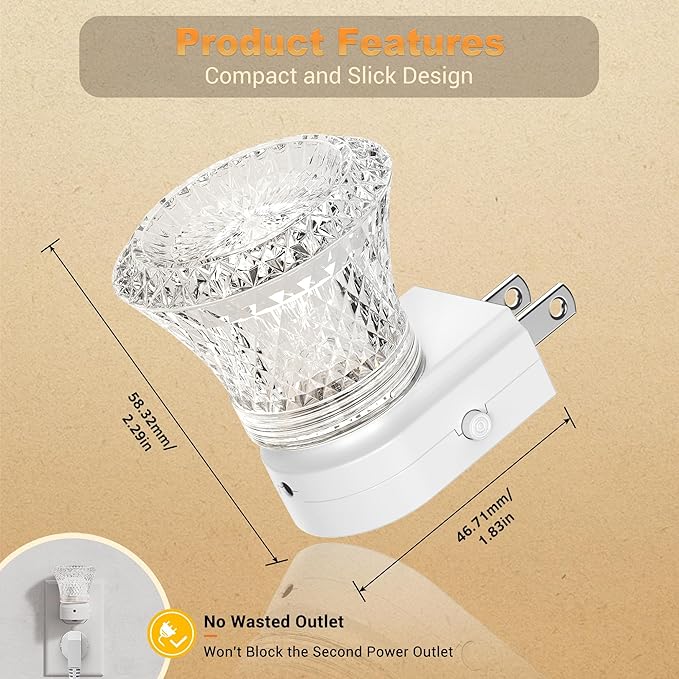 JandCase LED Night Light Plug in, Night Lights Plug into Wall - Image 6