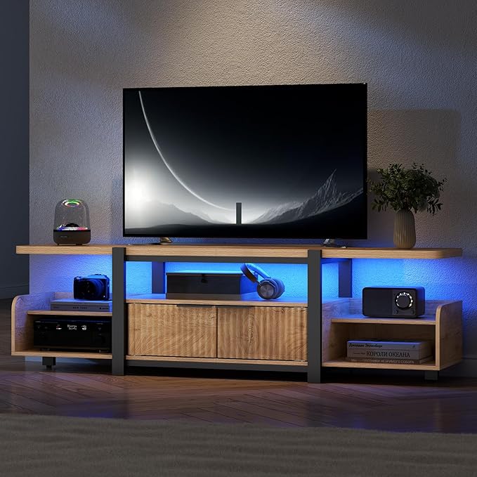 TV Stand with LED Lights and Storage cabinet - Image 9