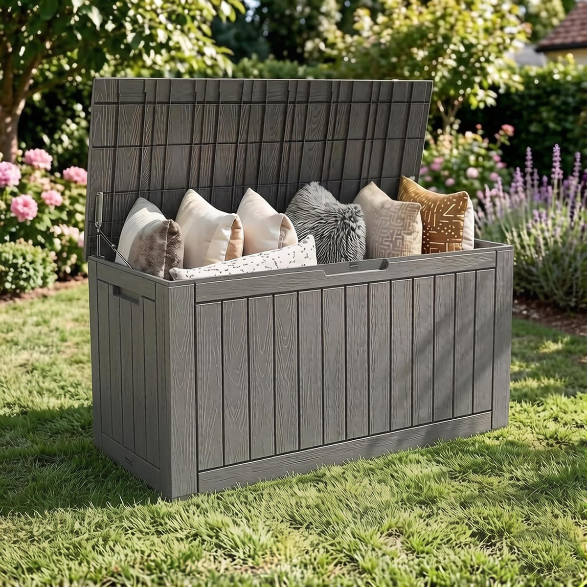 120 gallon outdoor storage box waterproof deck box, main product view