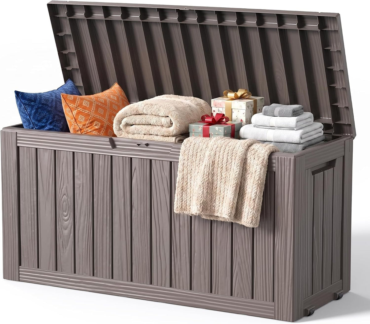 140gal outdoor storage box with portable wheels, waterproof, main product view