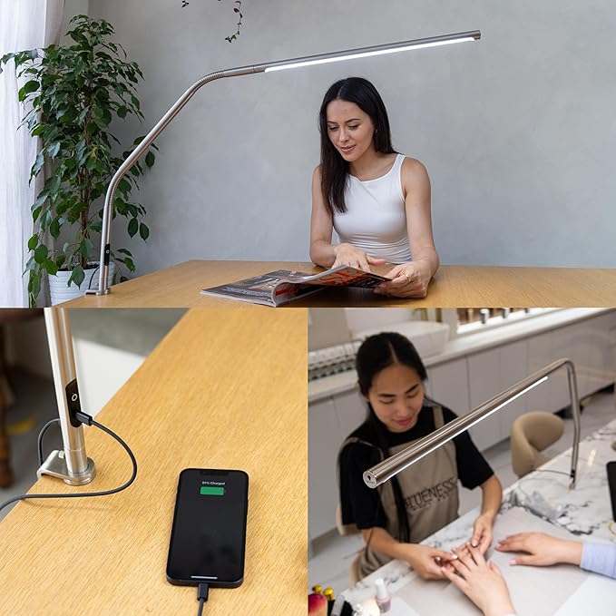 Daylight Slimline 4™ LED Table Lamp in Brushed Steel - Image 6