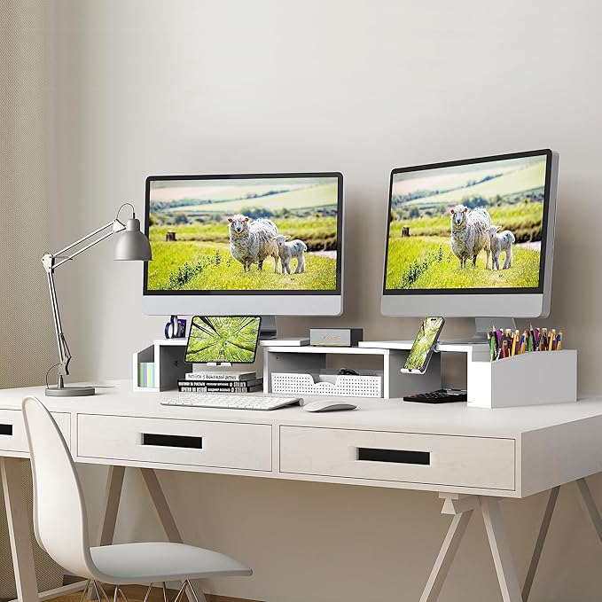 Simple Houseware Desk Dual Monitor Stand Riser - Image 5