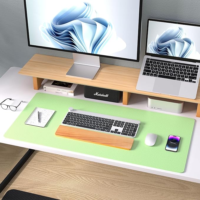 Aothia Leather Desk Pad Protector, Mouse Pad, Office Desk Mat, Non-Slip PU - Image 9