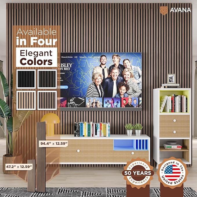 Avana Modern Acoustic Wood Wall Panels – 94.4 x 12.6 Inch Walnut Acoustic - Image 7