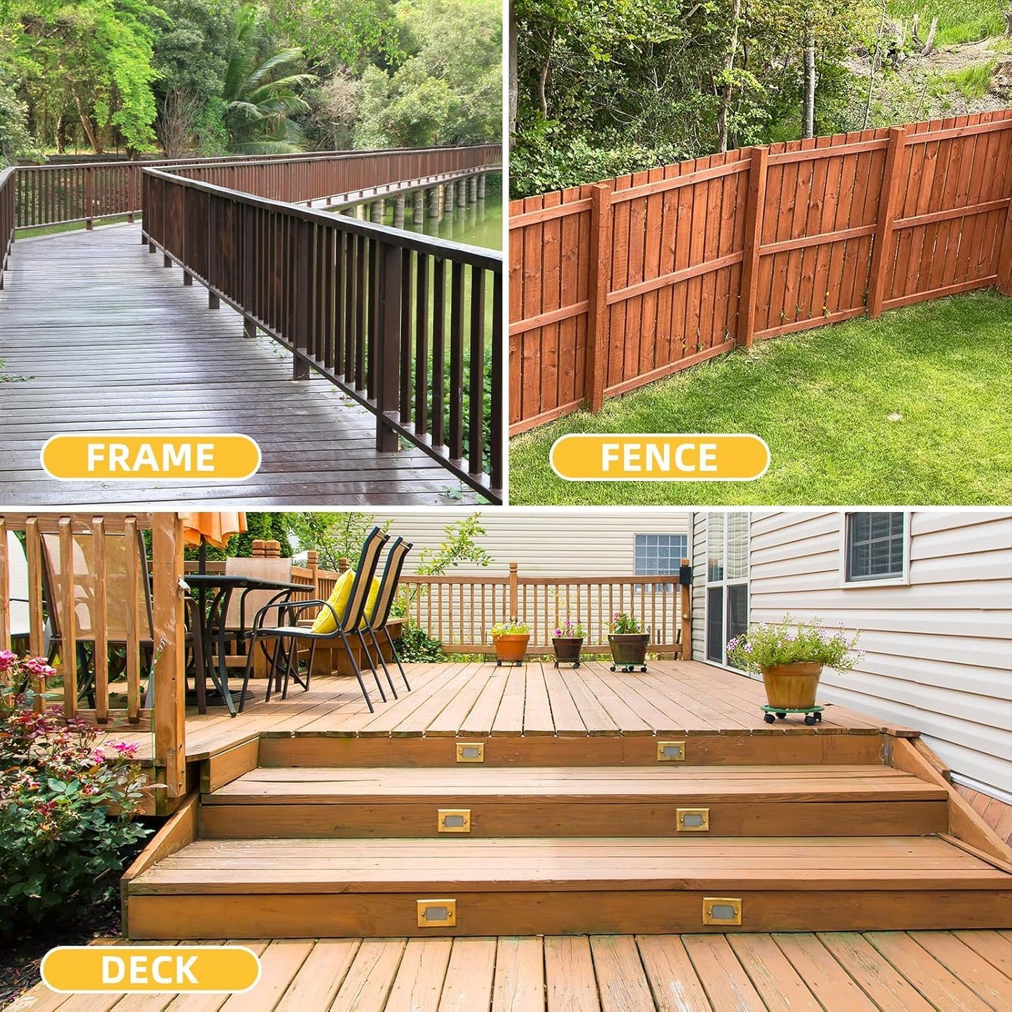 WELLOCKS #10 x 3 in Deck Screws, Tan 300 PCS with T25 Bits | 1000+ Hour Salt Spray Coating, T25 Star Drive Wood Screws for Outdoor Fences, Decks, and Treated Lumber.