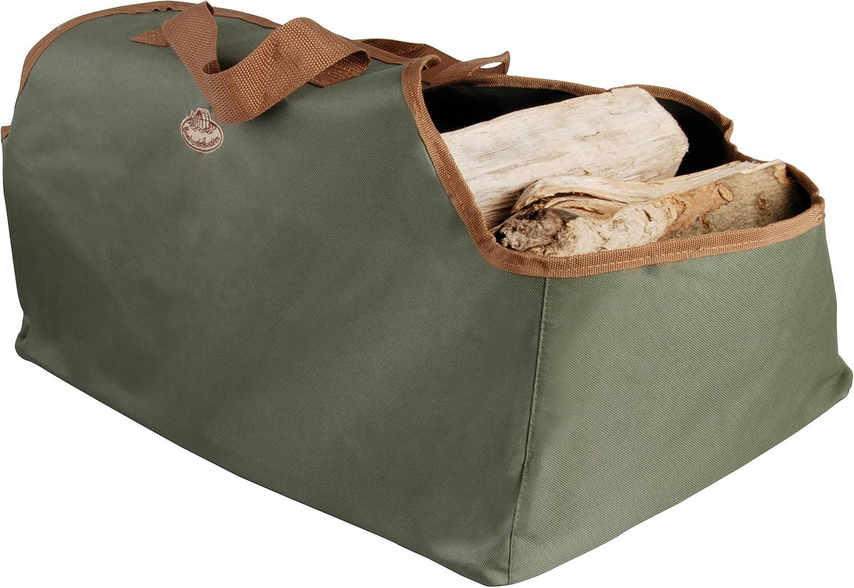 esschert design canvas log carrier, green, main product view
