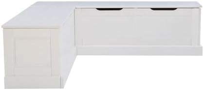 riverbay furniture backless wood corner kitchen breakfast nook, side view