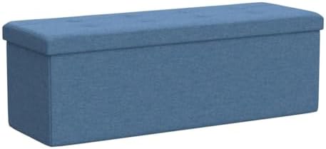 giantex storage ottoman bench, 43" l folding foot showing dimensions
