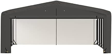 shelterlogic sheltertube garage & storage shelter, 20' x, front angle view