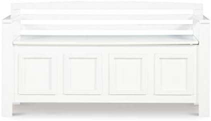 linon laredo storage bench showing dimensions