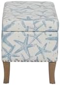 linon stephanie cream and light blue starfish fully, view 10