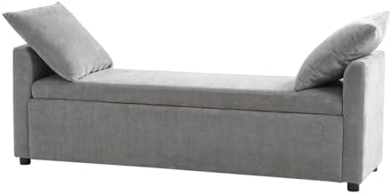 hulala home 59" storage bench with 2 throw on a desk or shelf