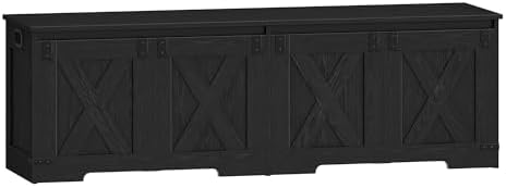 hzuaneri 59" rustic storage chest and bench |, view 9