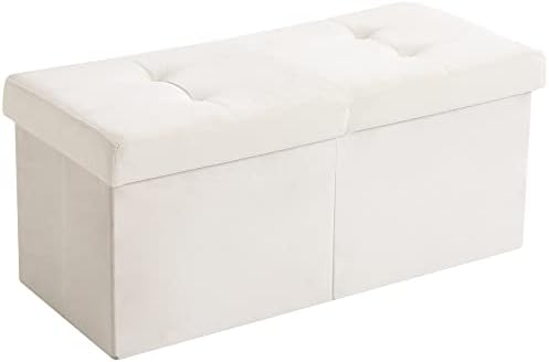 storage ottoman bench foldable footrest foot stool, 30", view 9