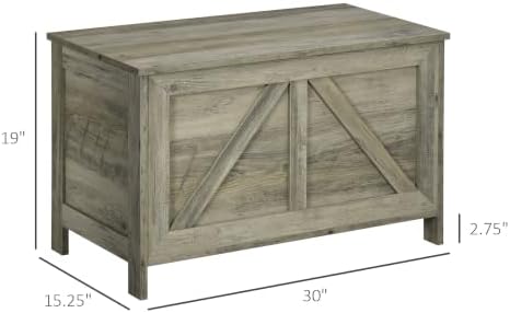 homcom 30" farmhouse storage bench lift top storage on a desk or shelf