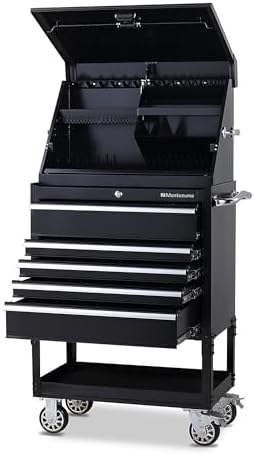 montezuma me300b 30-inch portable triangle toolbox, black, side view