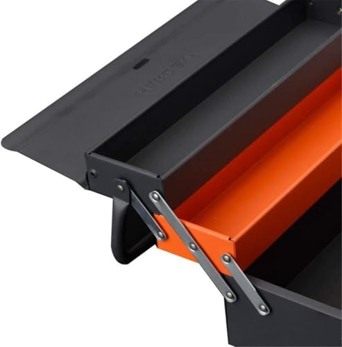 edward tools portable metal tool box with 3 on a desk or shelf