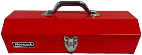 homak tool box, 16" portable steel small tool showing dimensions