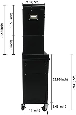 6-drawer tool chest, detachable top for garage, black, close-up detail