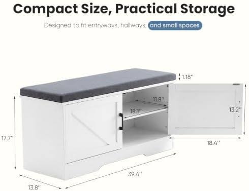 newbulig shoe bench with storage for entryway, 39.4" shown in use