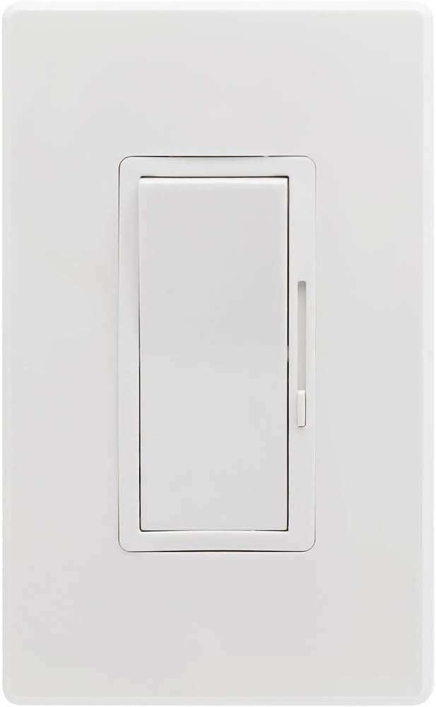 Sunlite LED Wall Rocker Style, Slide Bar Triac Dimmer Switch, Screwless Wall by Sunlite