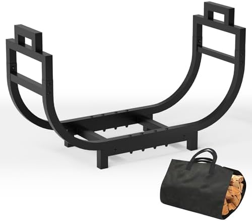 30 inch firewood rack outdoor indoor with handle, view 9