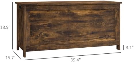 homcom storage bench cut-out handles 39.4" x 15.7" on a desk or shelf
