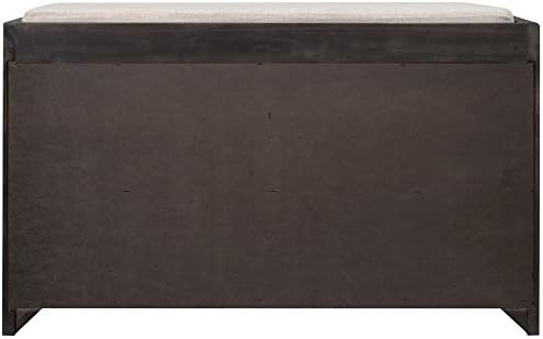 knocbel farmhouse storage bench with 2 drawers, removable showing dimensions