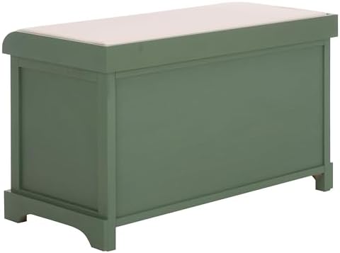 safavieh freddy wood storage bench, 33" farmhouse dusty, view 9