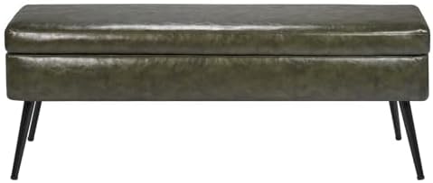 vevor leather storage ottoman bench, pu leather bench, view 9