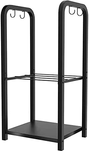 2-tier fireplace firewood rack holder for indoor outdoor shown in use