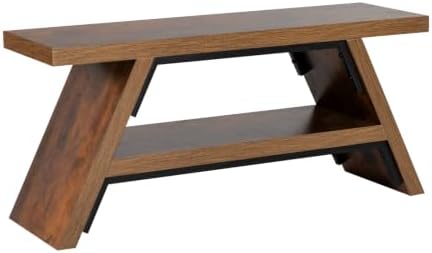 2-tier shoe storage bench, 40" solid wood entryway, close-up detail