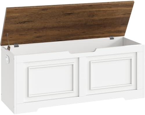 choezon storage bench, 47.2" large wooden storage chest, view 9