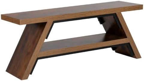 2-tier shoe storage bench, 47" solid wood entryway, close-up detail