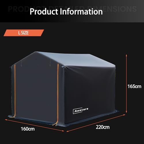 bike storage shed 5.25x7.2ft motorcycle tent 420d oxford on a desk or shelf