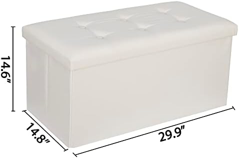 zenstyle 30inches storage ottoman bench, folding footrest stool shown in use