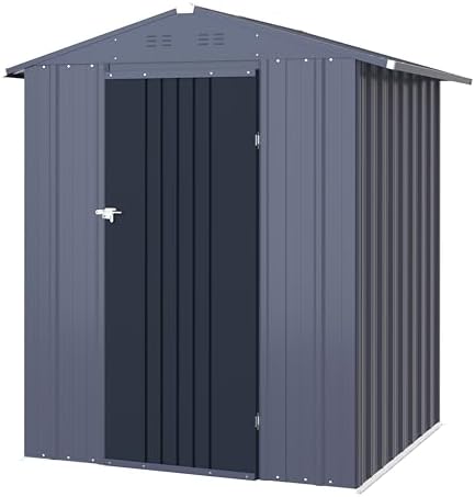 veikou 4' x 4' outdoor storage shed with, front angle view