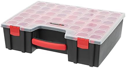 intertool hardware organizer with 8 deep removable bins, package contents