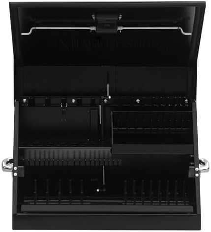 montezuma – sm200b – 22.5-inch portable triangle toolbox shown in use