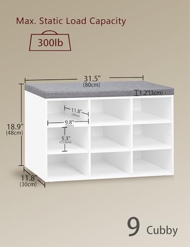 dinzi lvj shoe storage bench with cushion, 31.5", close-up detail