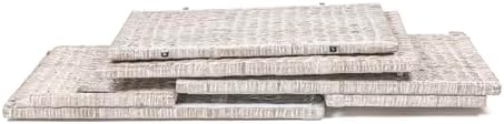 happimess anada 30" storage trunk wicker weave water, close-up detail