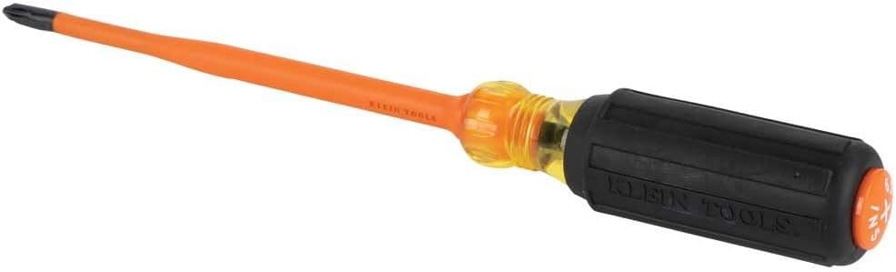 Klein Tools 6936INS Insulated Screwdriver, Made in USA, Screwdriver with 1000V Slim Profile Tip, #2 Phillips with 6-Inch Shank, Cushion-Grip Handle
