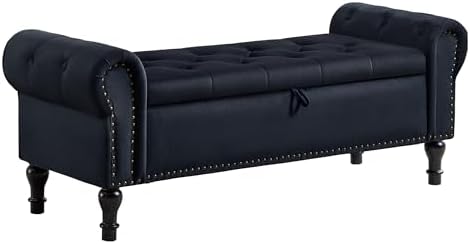 storage bench for bedroom, 51" upholstered end of, view 9
