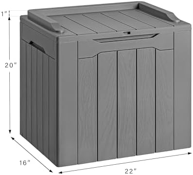 devoko 30 gallon resin deck box outdoor indoor on a desk or shelf